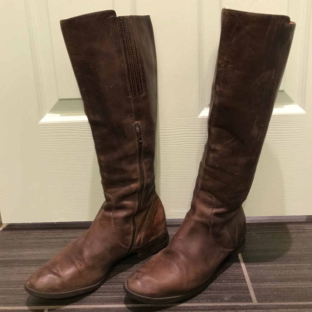Tall leather boots